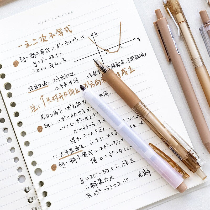 Kawaii Black Ink Gel Pen 0.5mm Micro Point  - 5 Gel Pen and 1 Marker Set- Black Ink - Office Pen - Student Stationery Office Supplier
