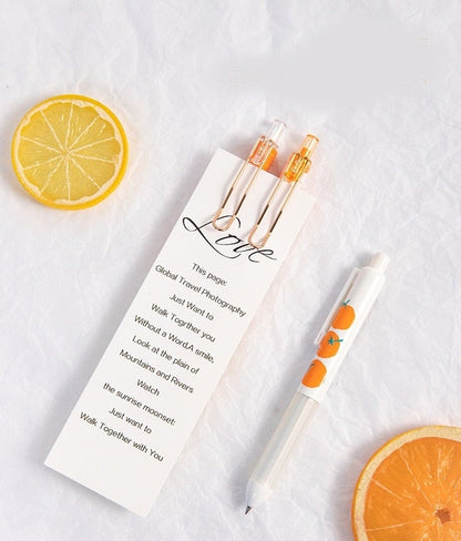Lucky Orange Black Ink Gel Pen 0.5mm Micro Point - One Pen in a Pack- Kawaii Cute Gel Pen - Office Pen - Student Stationery Office Supplier