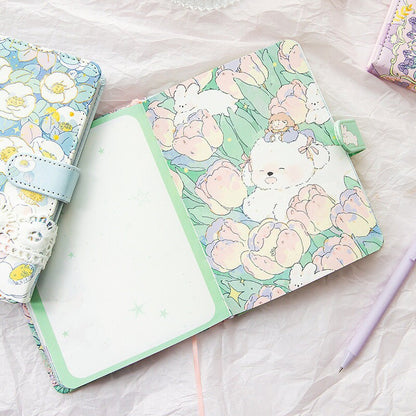 The Waltz of Mori Notebook with Daisy Metal Bookmark -224 Pages A5 magnetic buckle Fairy Soft Leather Cover - Bullet Journal DIY Planner