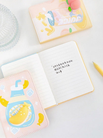 Cute Banana Planner with Soft Decompressed Silicone Banana- Soft Leather Cover - 224 Pages - A6 notebooks  - Bullet Journal