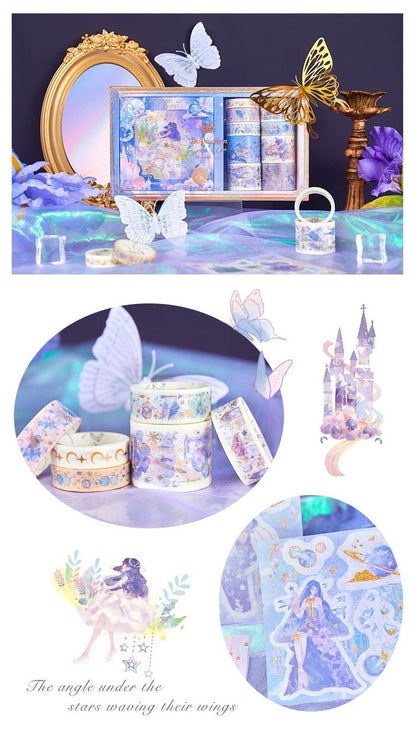 Fairy Tale Girls Washi Tape Set with Stickers for Bullet Journal and Planner - Christmas Gift - Birthday Gift - Craft and DIY