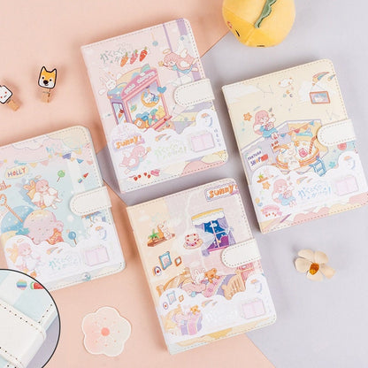 Girl's Sweet Dream Journal - Soft Leather Cover Planner- 216 Pages A5 magnetic buckle notebooks - Bullet Journal with lines or dots-Notebook