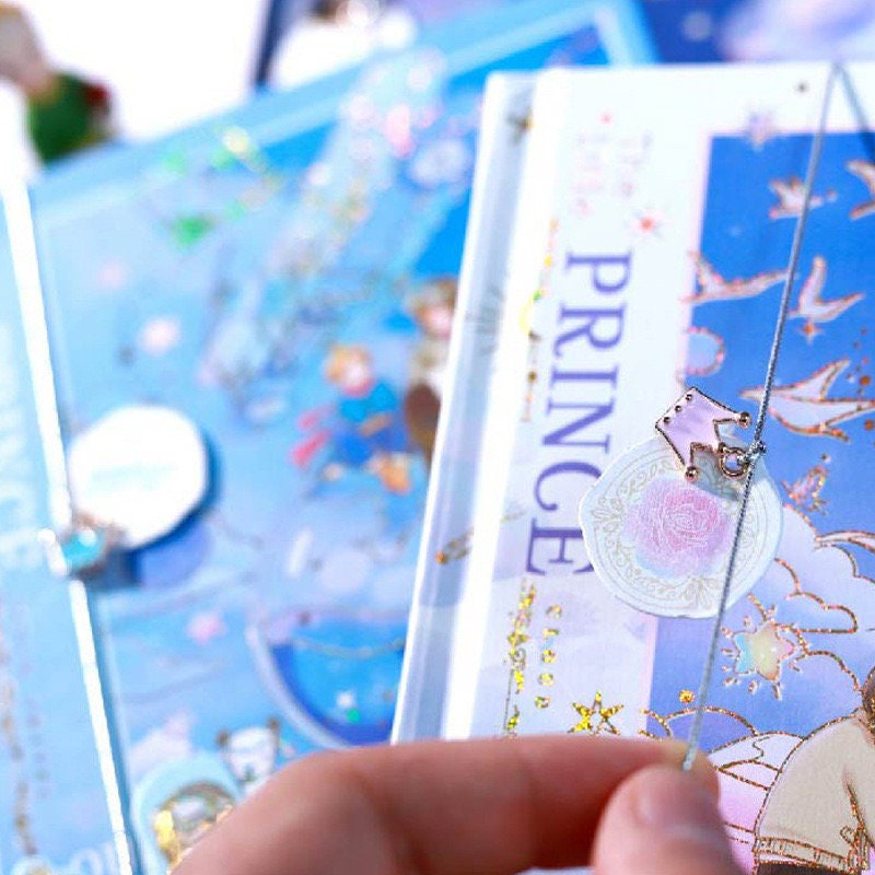 Little Prince Promise Notebook with Metal Bookmark and 3D Page -196 Pages A5 Notebooks with hard Cover - Bullet Journal DIY