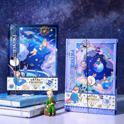 Little Prince Promise Notebook with Metal Bookmark and 3D Page -196 Pages A5 Notebooks with hard Cover - Bullet Journal DIY