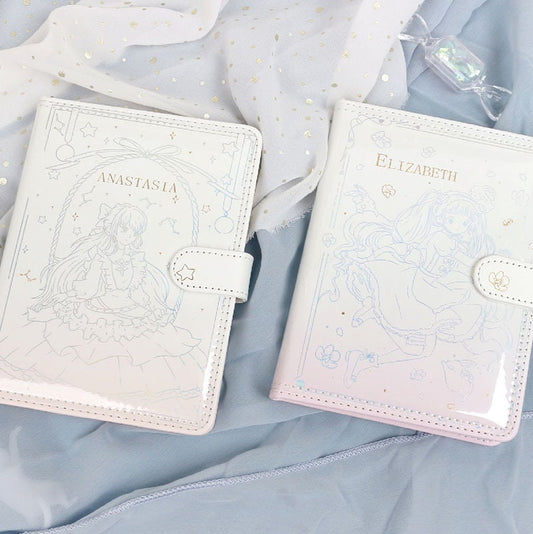 Anime Girl Journal - Soft Leather Cover Planner- 216 Pages A5 magnetic buckle notebooks - Bullet Journal with lines or dots-Notebook