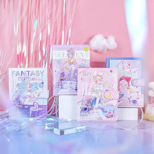 Music Fantasy Journal with 3D page - 224 Pages A5 magnetic Buckle Notebooks with Soft Leather Cover - Bullet Journal DIY - Cute notebooks