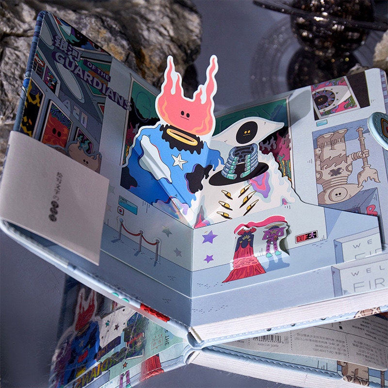 The Milky Way Guardians Notebook with Bookmark and 3D Page -224 Pages A5 magnetic Buckle Soft Leather Cover - Space Bullet Journal