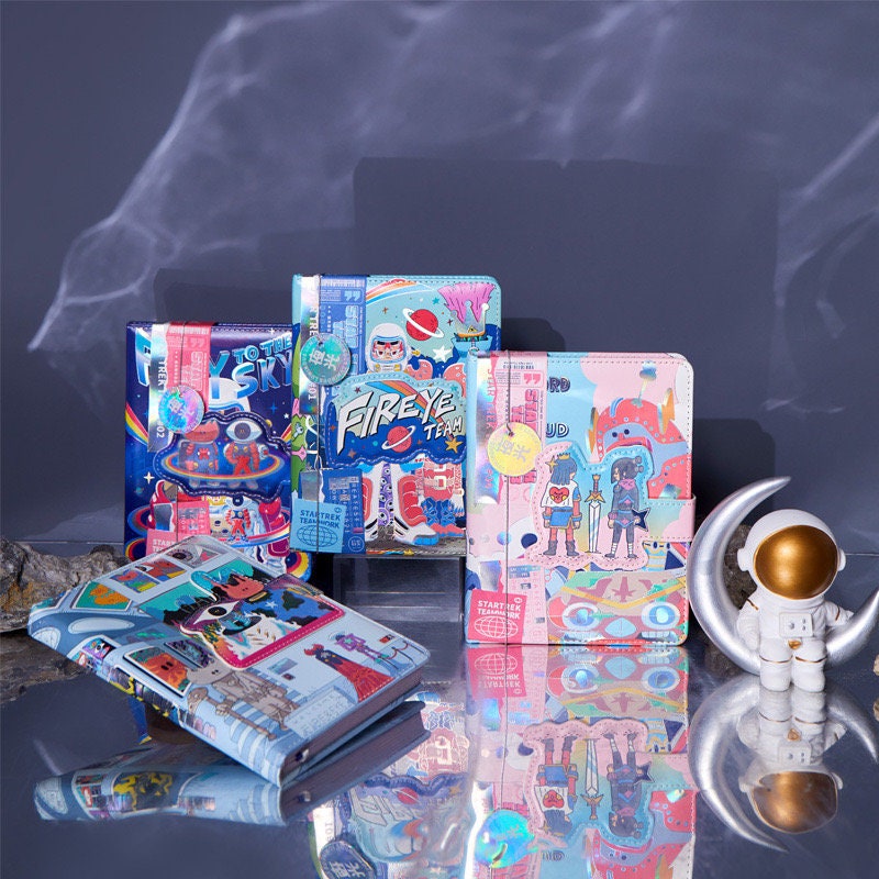 Star Trek Team Notebook with Bookmark and 3D Page -224 Pages A5 magnetic Buckle Soft Leather Cover - Space Bullet Journal