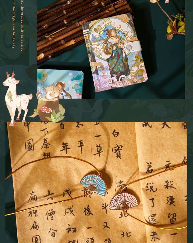 Anime Beauty Notebook with Metal Bookmark and 3D Page -224 Pages A5 Magnetic Buckle Hard Cover - Bullet Journal DIY Planner