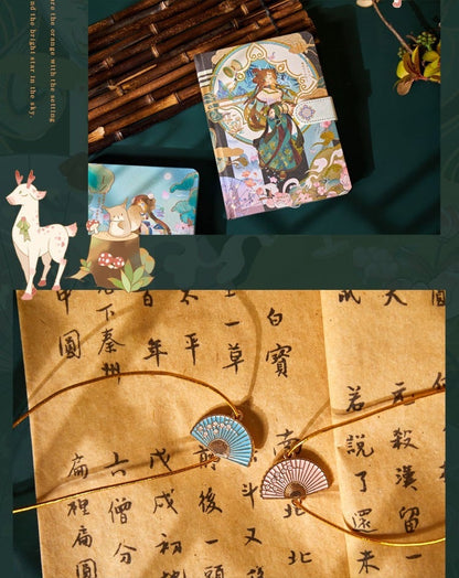 Anime Beauty Notebook with Metal Bookmark and 3D Page -224 Pages A5 Magnetic Buckle Hard Cover - Bullet Journal DIY Planner