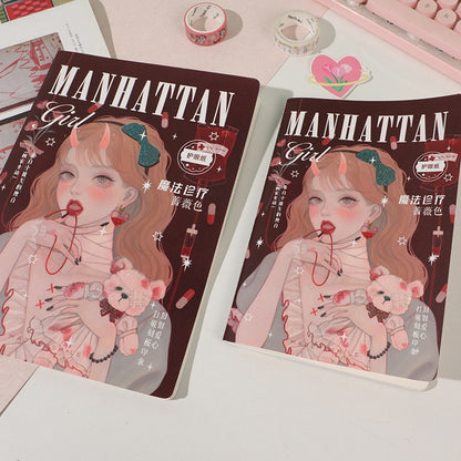 Fashion Girl Notebook with Magazine Style Cover - B5 80 Pages with Lines - Hone Deco Magazine Journal Planner - Craft DIY Stationery