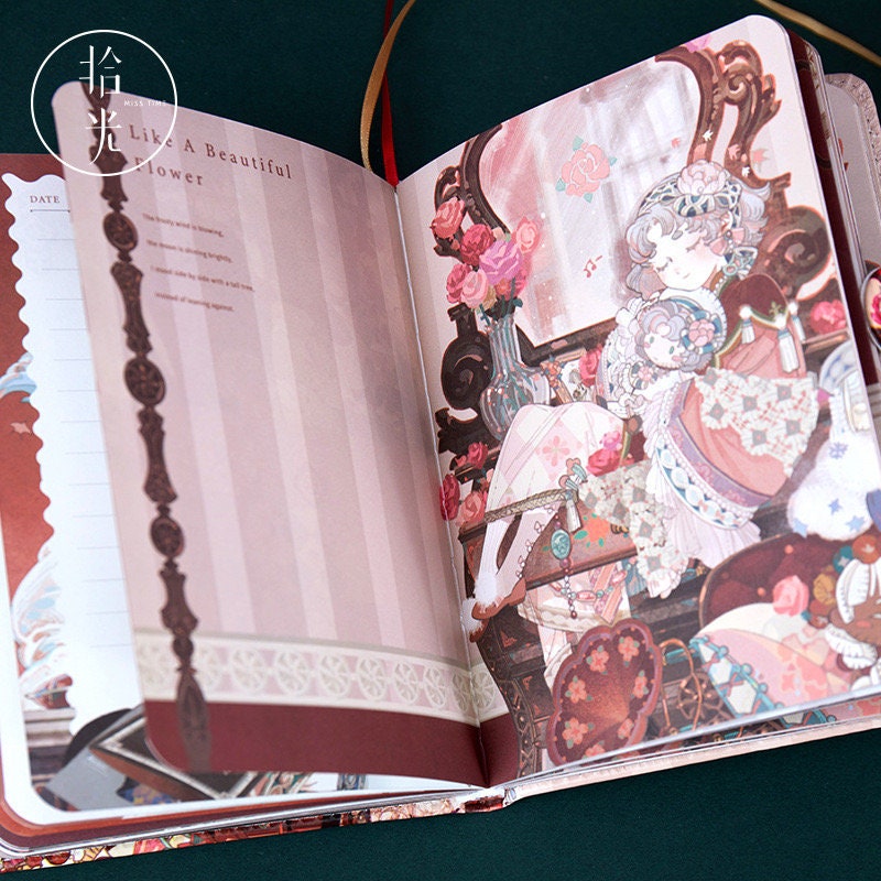 Aromatic Memory Planner with Bookmark and 3D Page -224 Pages Soft Leather Cover - A5 magnetic buckle notebooks  - Bullet Journal