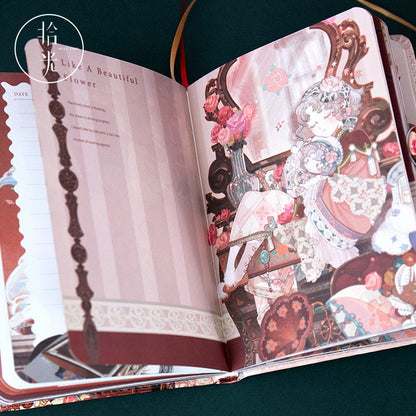 Aromatic Memory Planner with Bookmark and 3D Page -224 Pages Soft Leather Cover - A5 magnetic buckle notebooks  - Bullet Journal