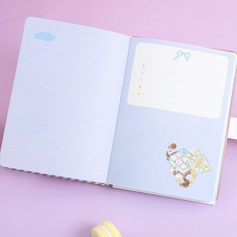 Ice Cream Van Journal with Designed Buckle - Soft Leather Cover Planner- 224 Pages A5 magnetic Buckle Notebooks - Bullet Journal