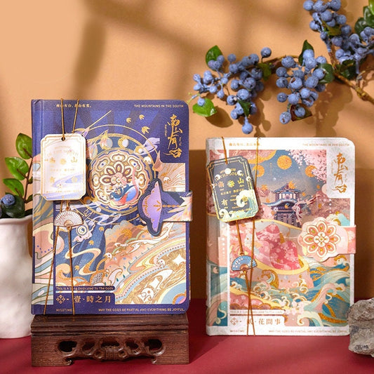 The Southern Hills Notebook with Bookmark and 3D Page -224 Pages A5 Magnetic Buckle Hard Cover - Bullet Journal DIY Planner