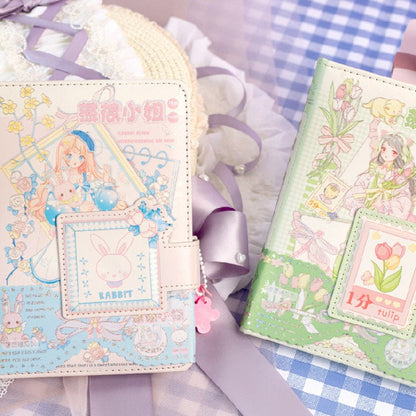 Miss Mint Journal with Designed Buckle and 3D Page - Soft Leather Cover Planner- 224 Pages A5 magnetic Buckle Notebooks - Bullet Journal