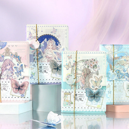 Butterfly Fairyland Journal with Bookmark and 3D Page - Soft Leather Cover Planner- 224 Pages A5 magnetic Buckle Notebooks - Bullet Journal