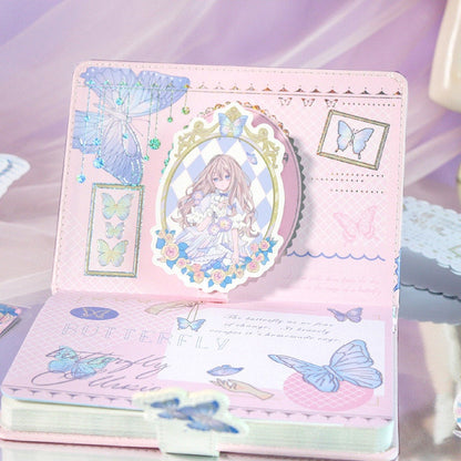 Butterfly Fairyland Journal with Bookmark and 3D Page - Soft Leather Cover Planner- 224 Pages A5 magnetic Buckle Notebooks - Bullet Journal