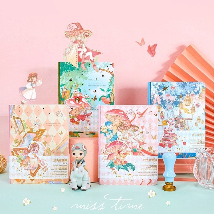 Once Upon a Time Journal with Cute Designed Pages - 224 Pages Hard Cover - A6 Pocket notebooks - Bullet Journal - DIY Stationery