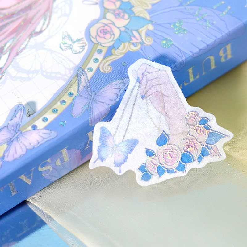 40 Cute Gold Foil Stickers Set with 20 Different Designs- Butterfly Mystery Stickers for Planner, Bullet Journal, Decoration, Craft DIY