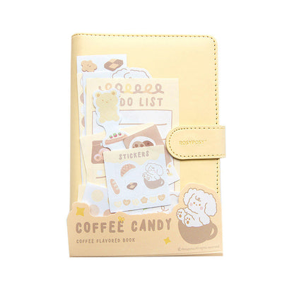 Loose Leaf Planner with Stickers - A5 160 Pages Notebook with PVC Cover  - Pocket Buckle Notebooks  - Planner with Colorful Page