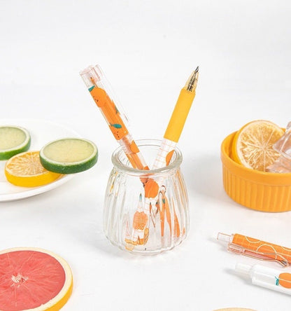 Lucky Orange Black Ink Gel Pen 0.5mm Micro Point - One Pen in a Pack- Kawaii Cute Gel Pen - Office Pen - Student Stationery Office Supplier