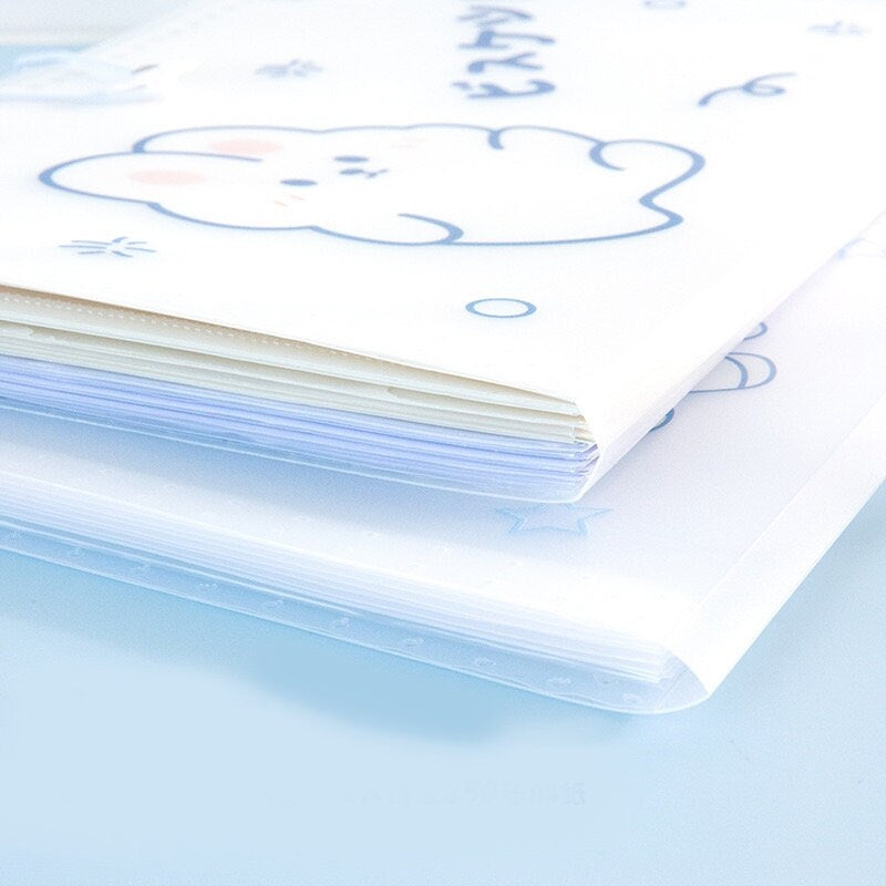 Cute Animal File Folder - 8 or 12 Pocket Folder - Kawaii Decorative Document Keeper for A4 Files - Portable Storage Bag - Organization file